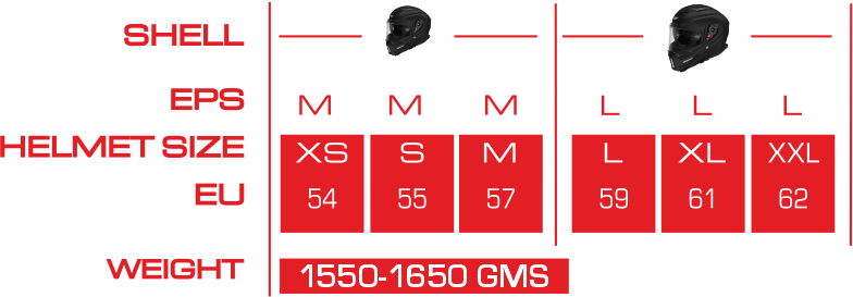 AGNAR SOLID-Size-Chart