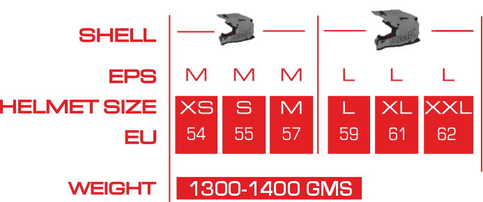 ALLTERRA X-THROTTLE-Size-Chart