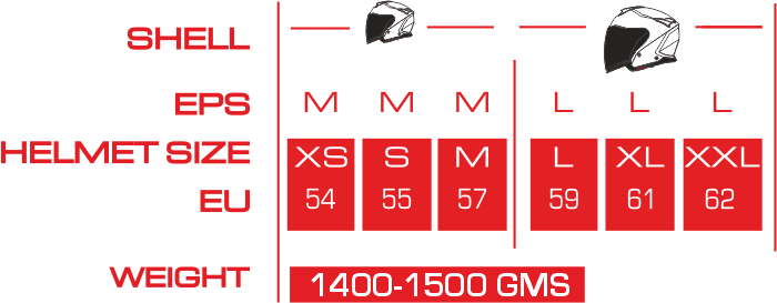 GTJ ESCAPE-Size-Chart