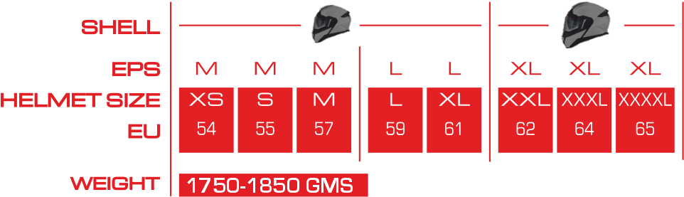 GULLWING NAVIGATOR-Size-Chart